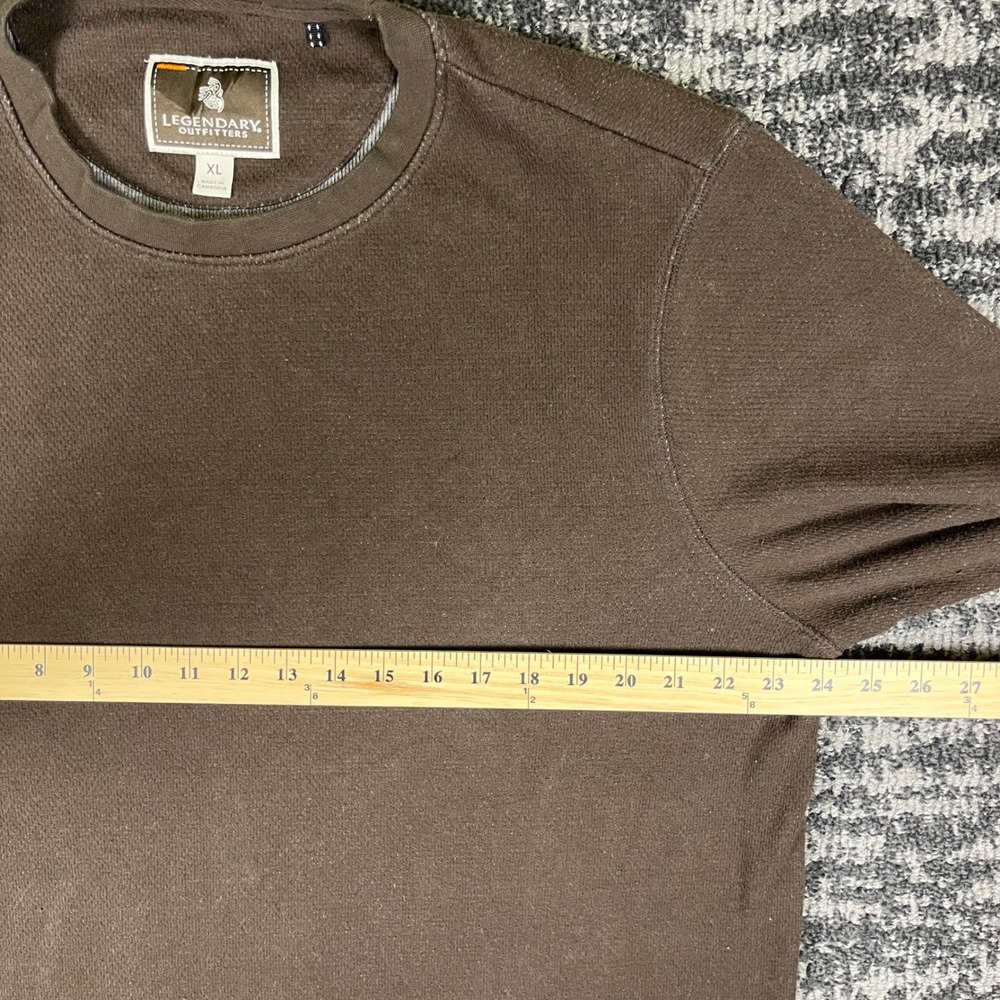 Legendary Outfitters Sweatshirt Mens XL Brown Thermal Crewneck Pullover - Picture 6 of 9